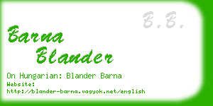 barna blander business card